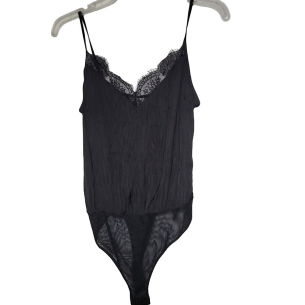Socialite Bodysuit Black Size Small NEW thong lace trim intimates